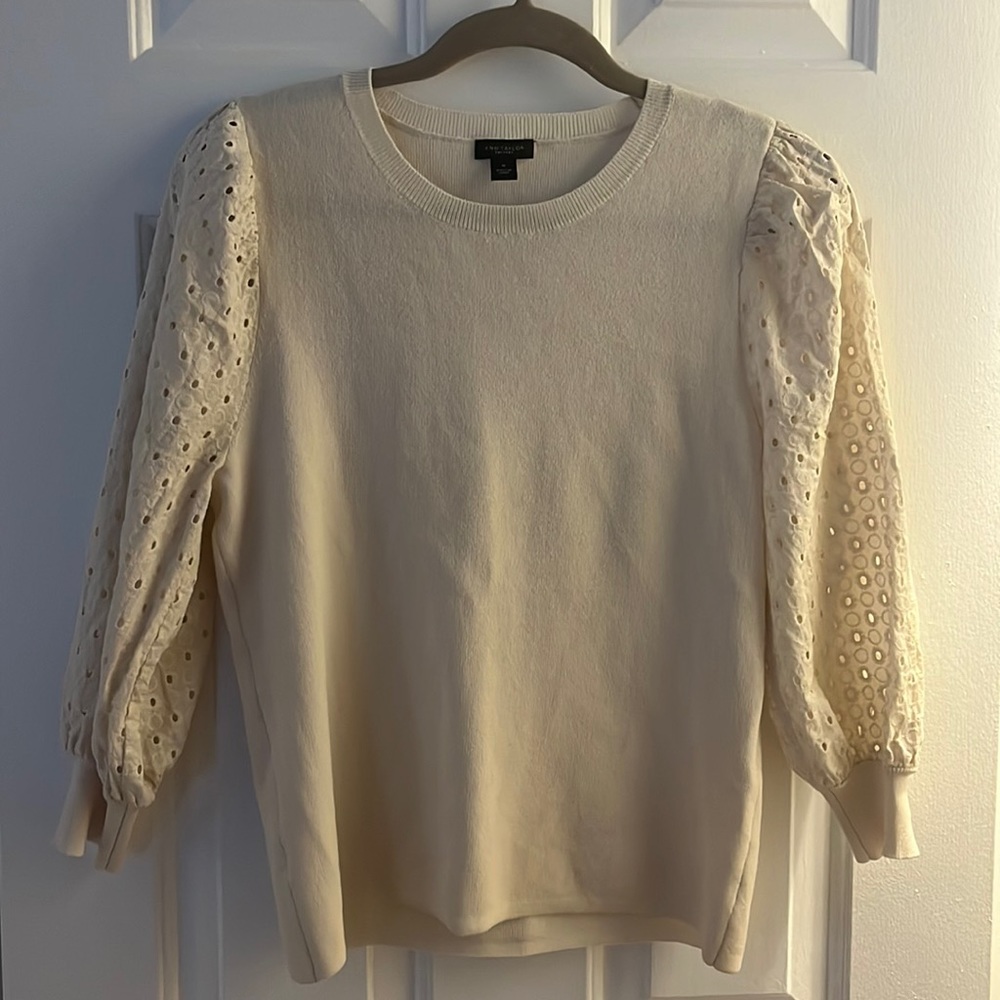 Ann Taylor Factory Eyelet Sweater size medium